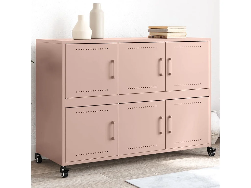 Credenza Rosa 100,5x39x72 cm in Acciaio