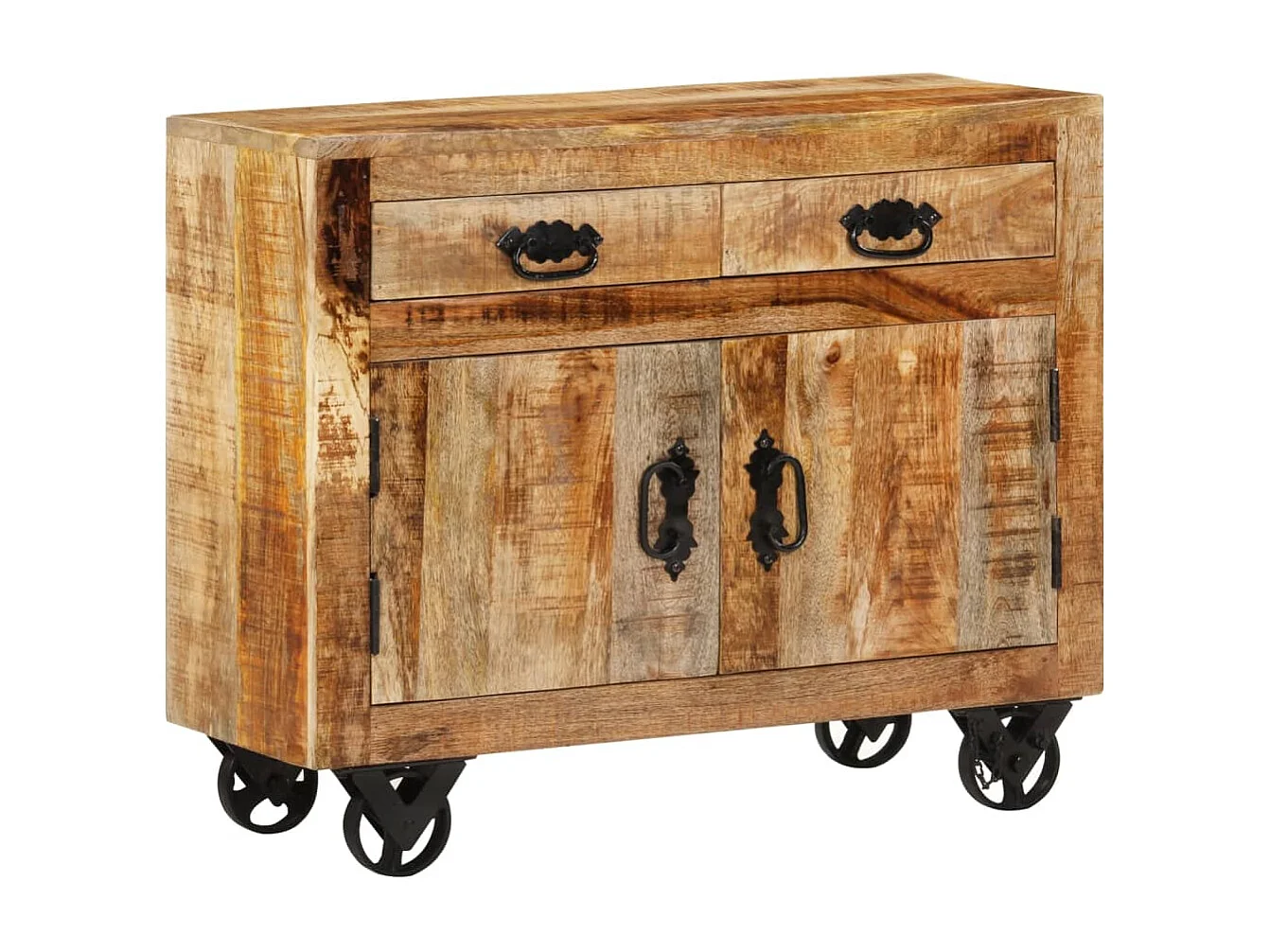 Aparador de madera maciza de mango sin tratar 80x30x65 cm