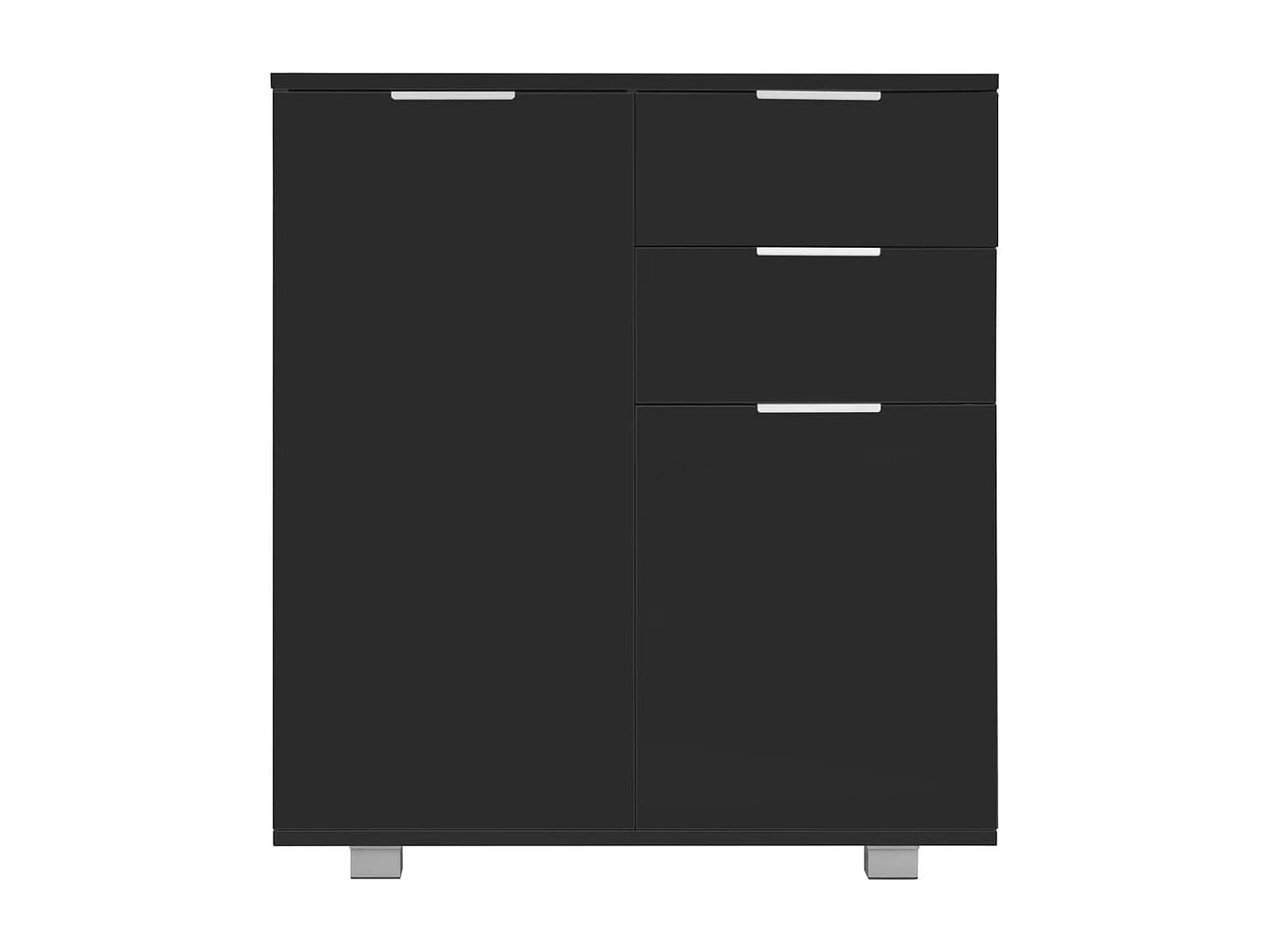 Sideboard Hochglanz-Schwarz 71x35x80 cm Holzwerkstoff