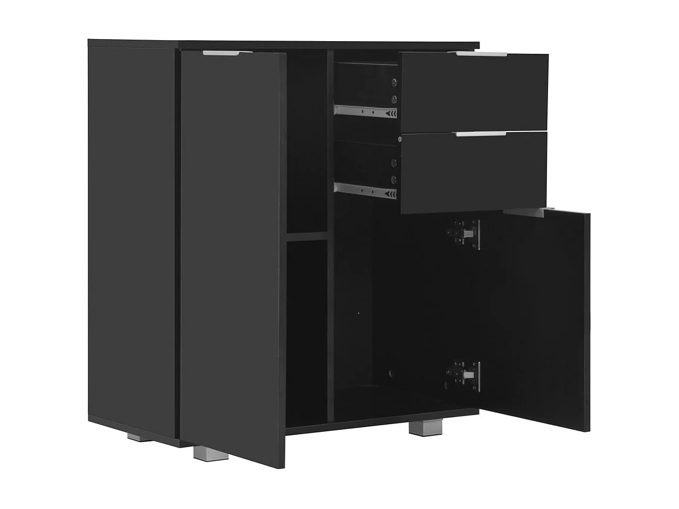 Sideboard Hochglanz-Schwarz 71x35x80 cm Holzwerkstoff