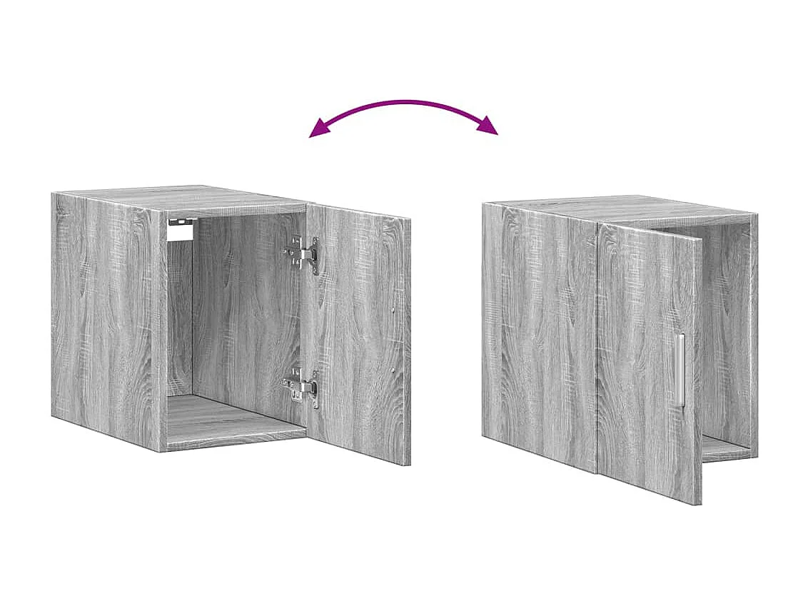 Armoire murale sonoma gris 30x42,5x40 cm bois d'ingénierie