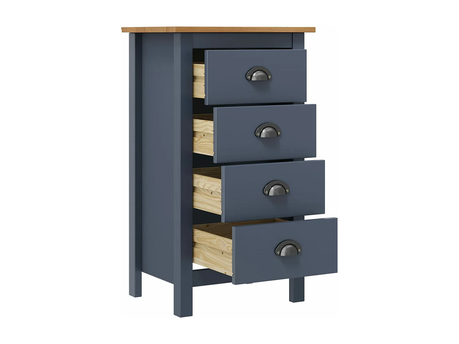 Buffet Hill Gris 46x35x80 cm Bois de pin solide