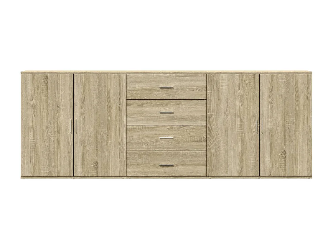 Credenze 3 pz Rovere Sonoma in Legno Multistrato