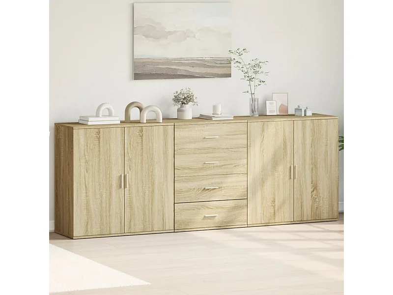 Sideboards 3 Stk. Sonoma-Eiche Holzwerkstoff
