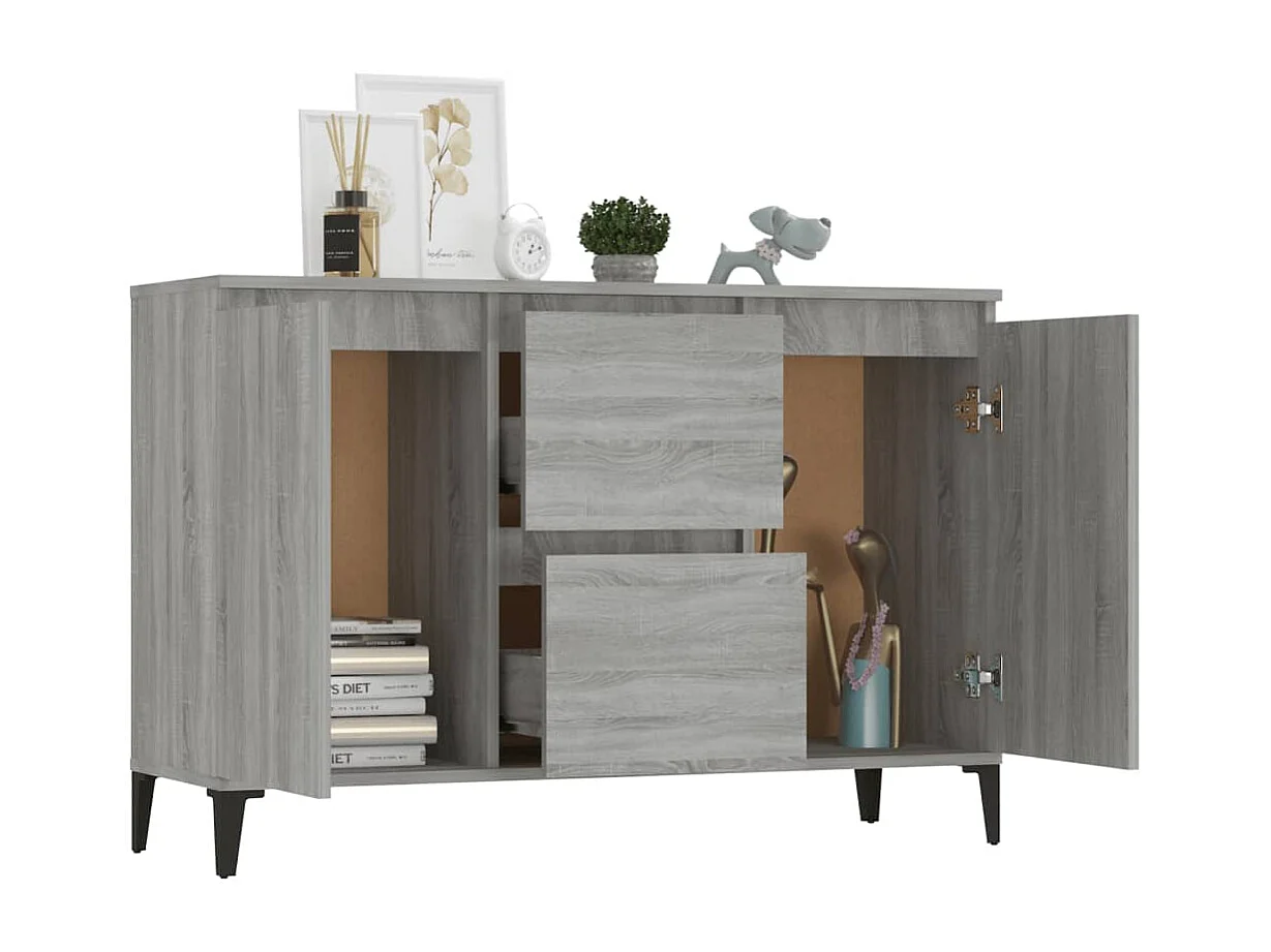 Sideboard Grau Sonoma 104x35x70 cm Holzwerkstoff