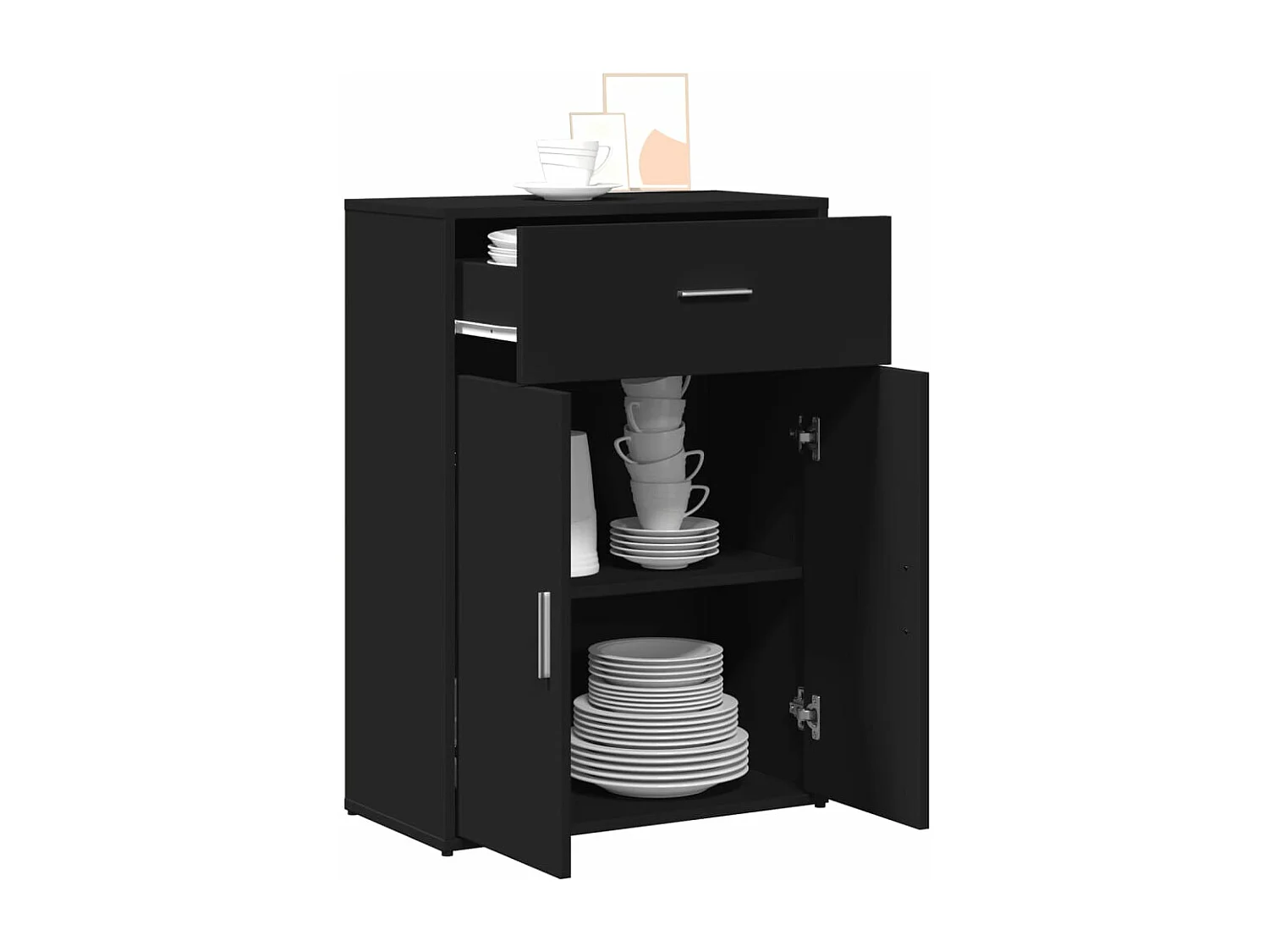 Sideboard Schwarz 60x30x84 cm Holzwerkstoff