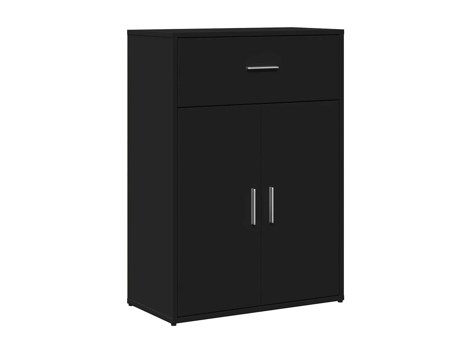 Credenze 2 pz Nere 60x30x84 cm in Legno Multistrato