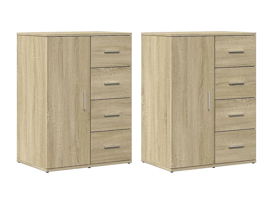 Aparadores 2 uds madera de ingeniería roble Sonoma 59x39x80 cm