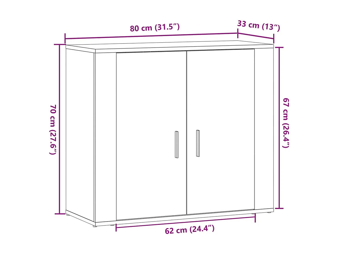 Sideboard Altholz-Optik 80x33x70 cm Holzwerkstoff