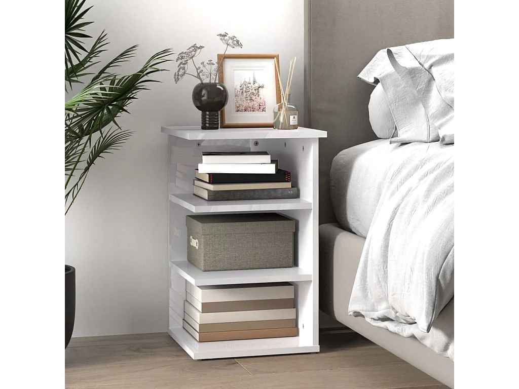 Armoire latérale Blanc brillant 35x35x55 cm Bois d’ingénierie