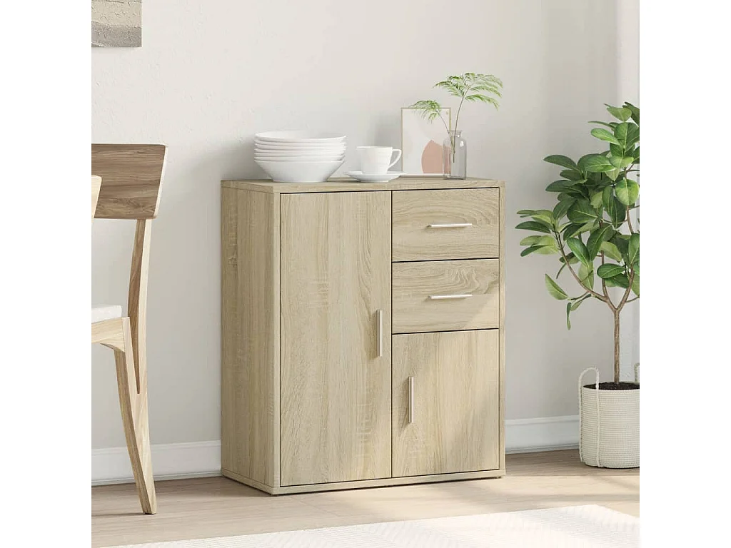 Credenza Rovere Sonoma 60x31x70 cm in Legno Multistrato