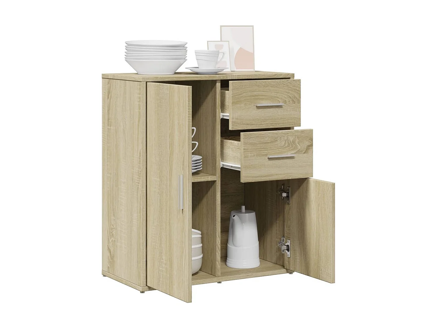 Credenza Rovere Sonoma 60x31x70 cm in Legno Multistrato