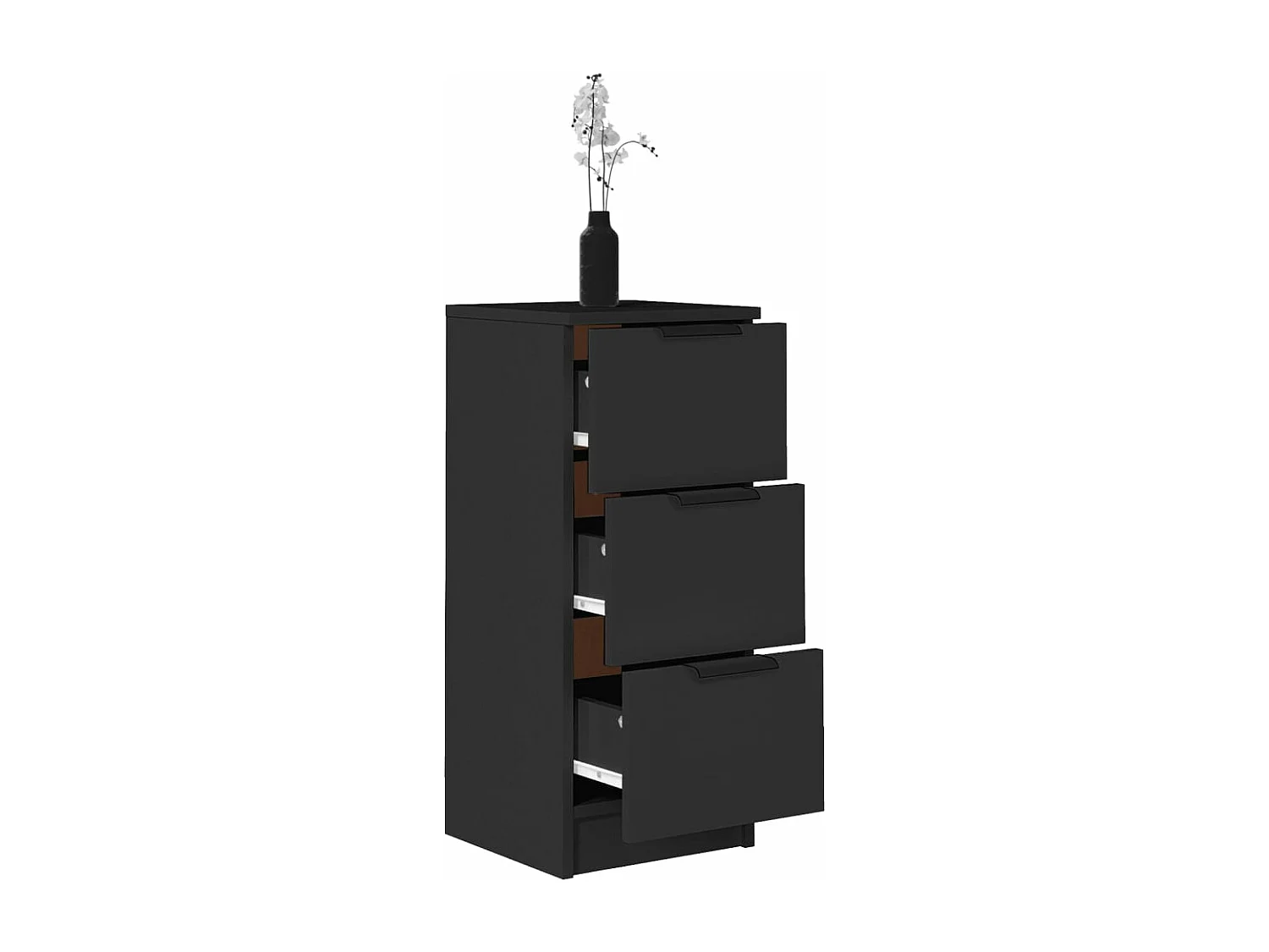 Buffets 2 pcs noir 30x30x70 cm bois d'ingénierie