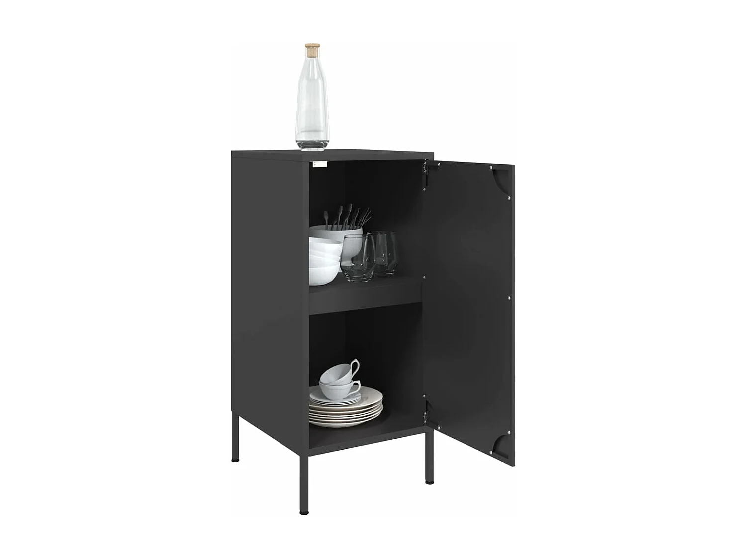 Buffets 2 pcs noir 36x39x79 cm acier