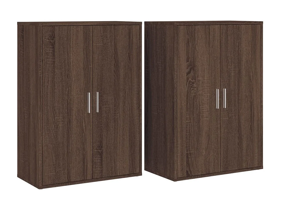 Buffets 2 pcs chêne marron 60x31x84 cm bois d'ingénierie