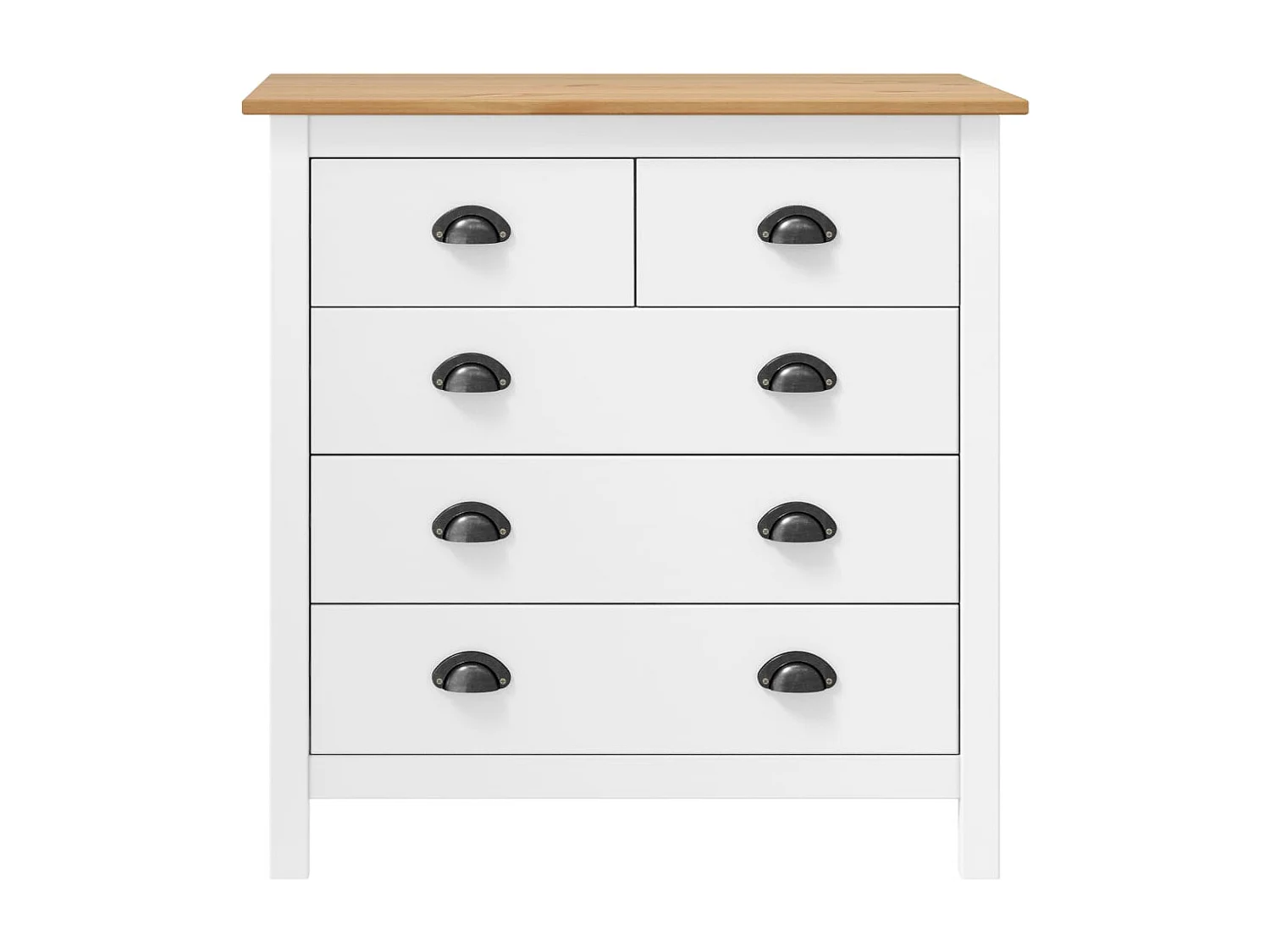 Sideboard Hill Weiß 79x40x80 cm Massivholz Kiefer