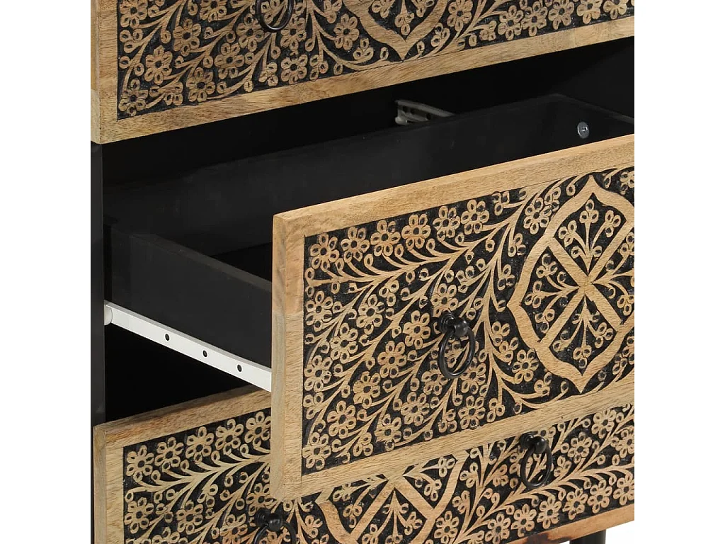 Armario auxiliar madera maciza de mango 60x33x75 cm