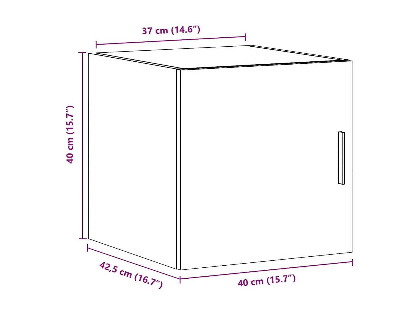 Armoire murale gris béton 40x42,5x40 cm bois d'ingénierie