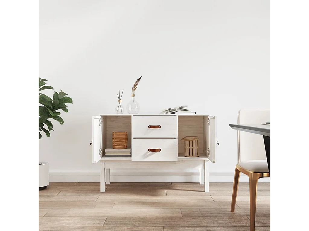 Aparador madera maciza de pino blanco 110x40x78 cm