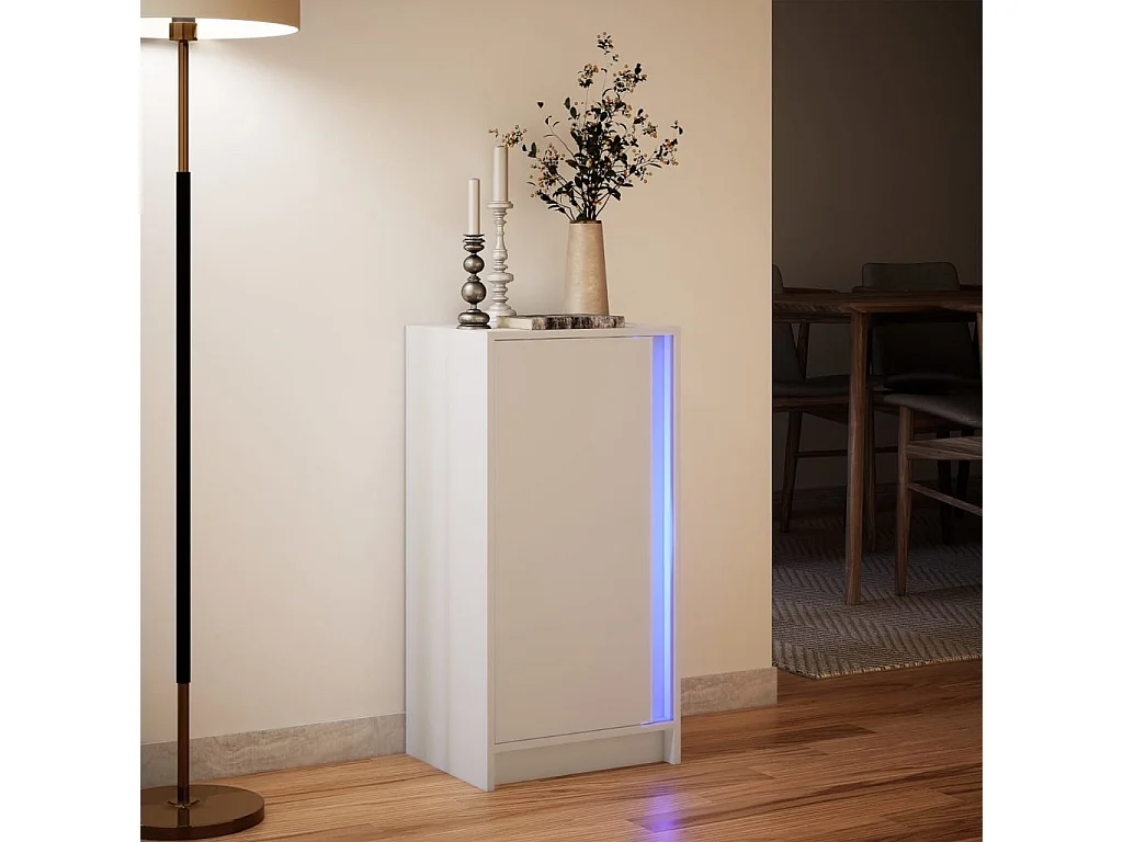 Credenza con LED Bianca 42,5x34x85 cm in Legno Multistrato