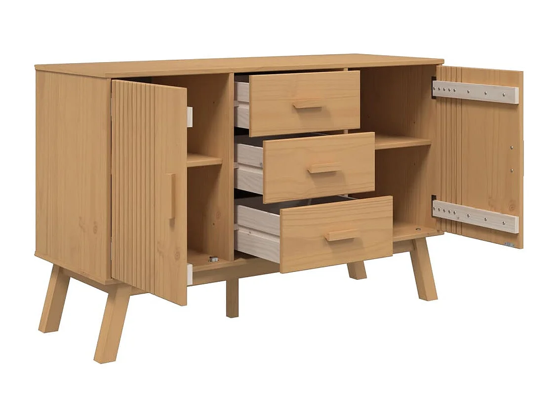 Credenza OLDEN Marrone 114x43x73,5 cm in Legno Massello di Pino