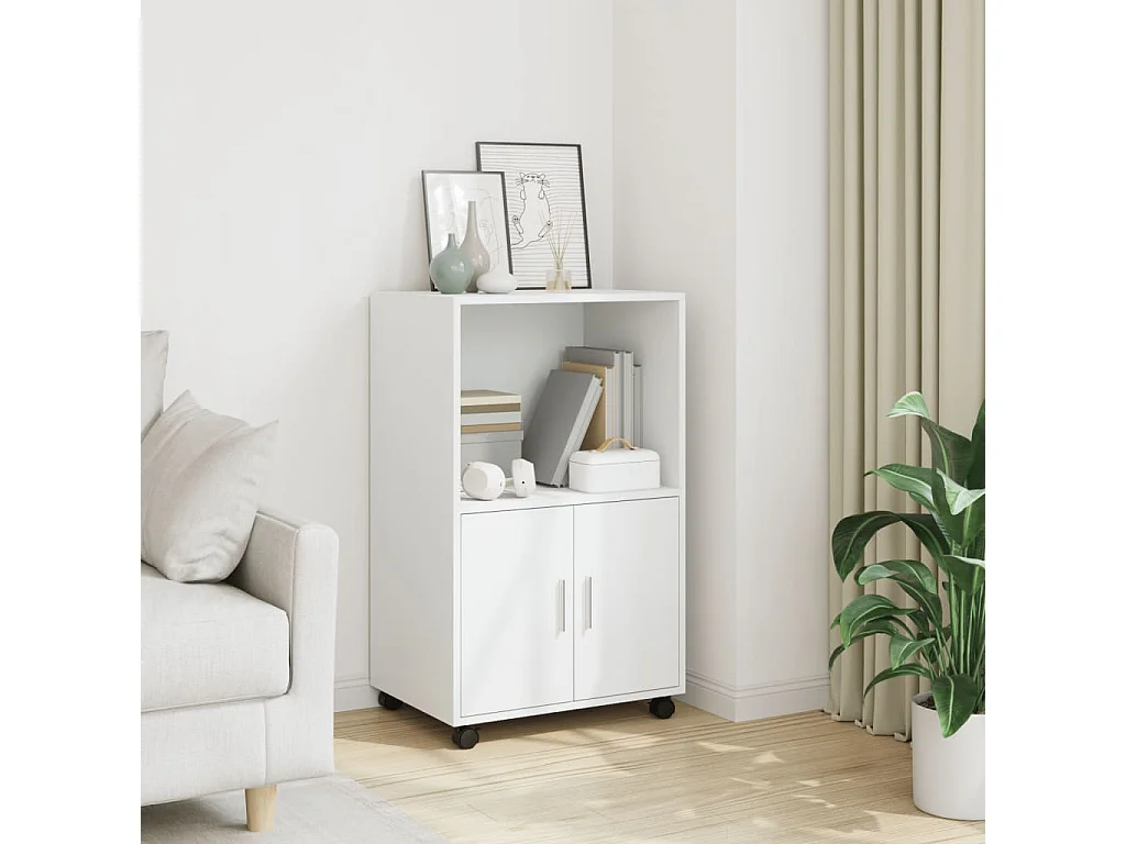 Rollschrank Weiß 55x40x91 cm Holzwerkstoff