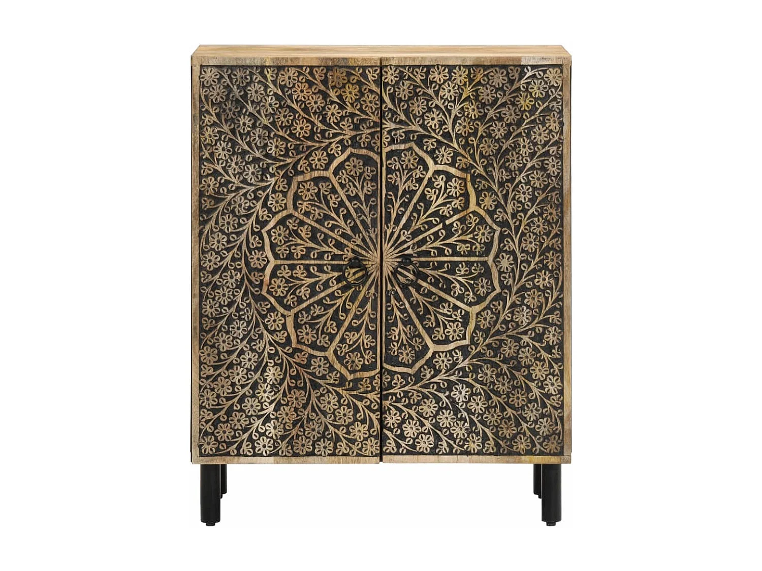 Credenza 60x33x75 cm in Legno Massello di Mango