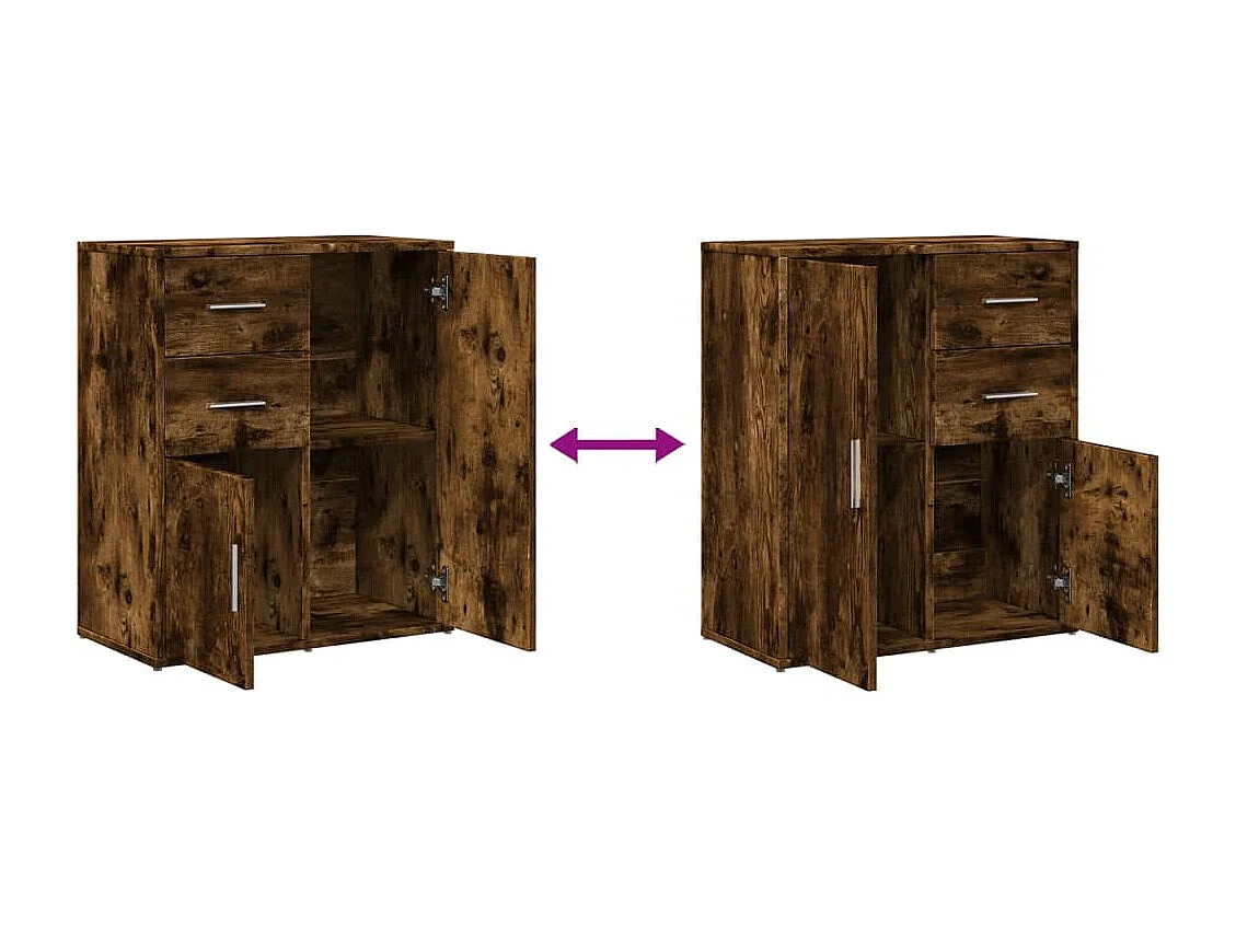 Sideboards 2 Stk. Räuchereiche 60x31x70 cm Holzwerkstoff