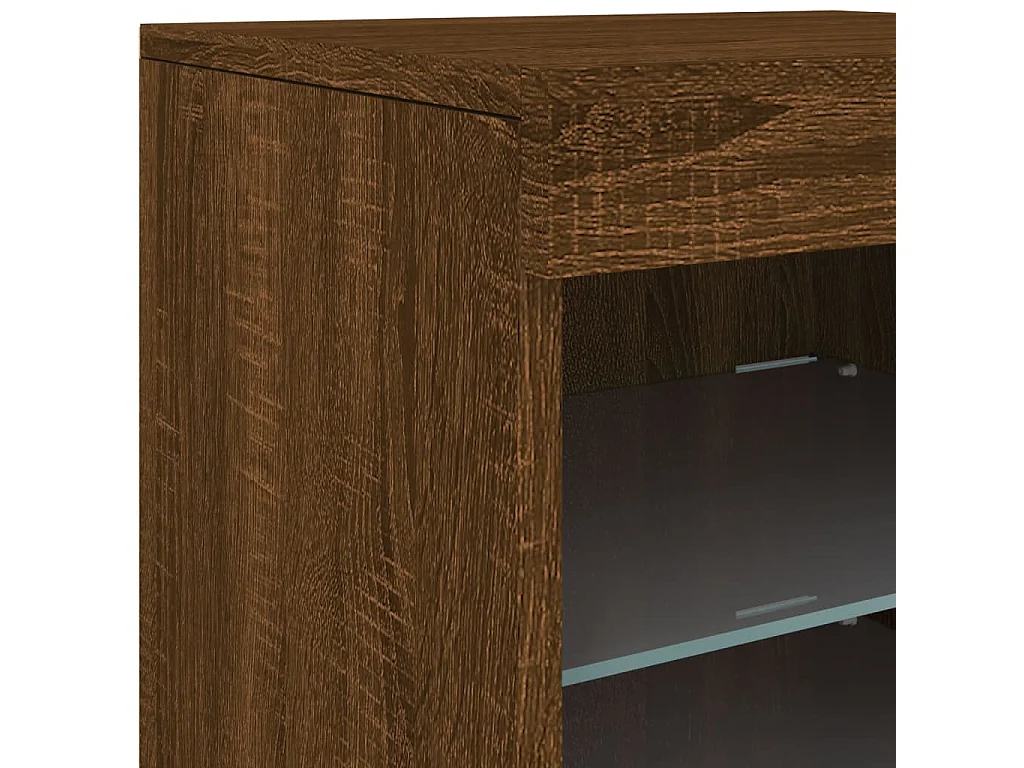Buffet avec lumières LED chêne marron 41x37x67 cm