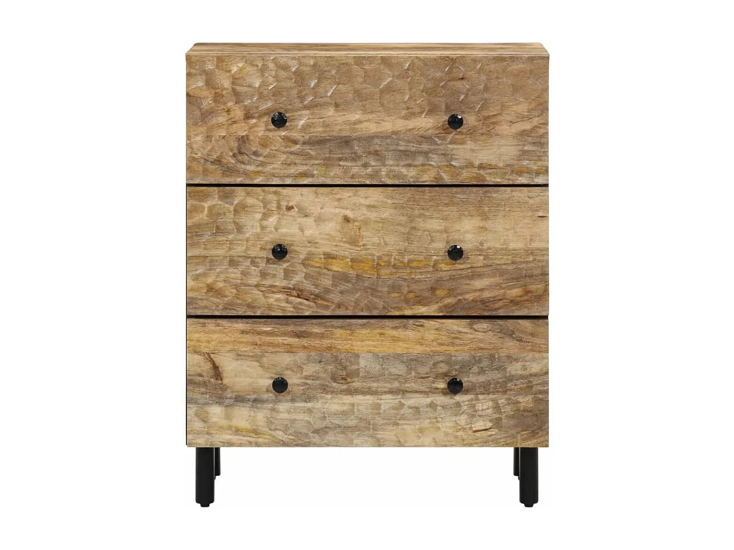 Credenze 2 pz 60x33x75 cm in Legno Massello di Mango