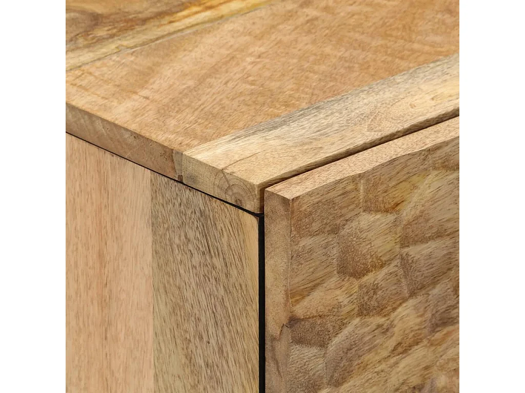 Credenze 2 pz 60x33x75 cm in Legno Massello di Mango