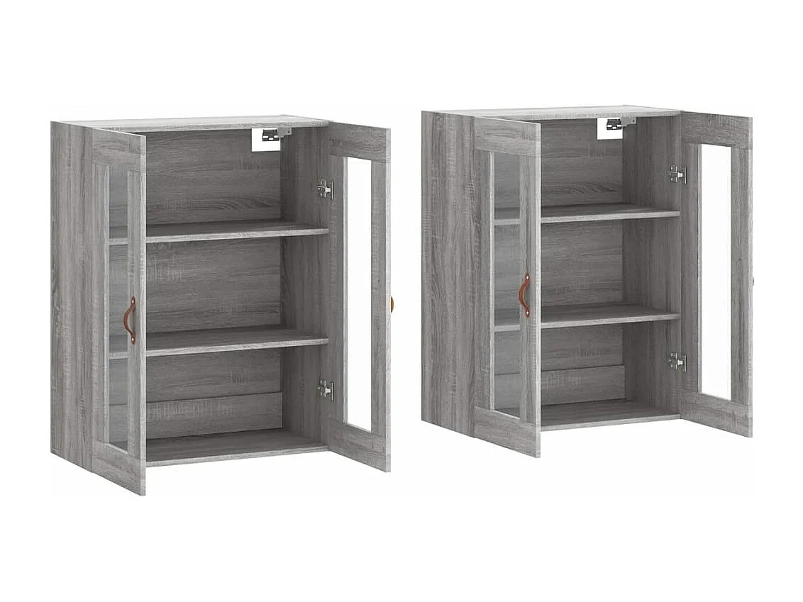 Armadietti a Parete 2 pz Grigio Sonoma in Legno Multistrato