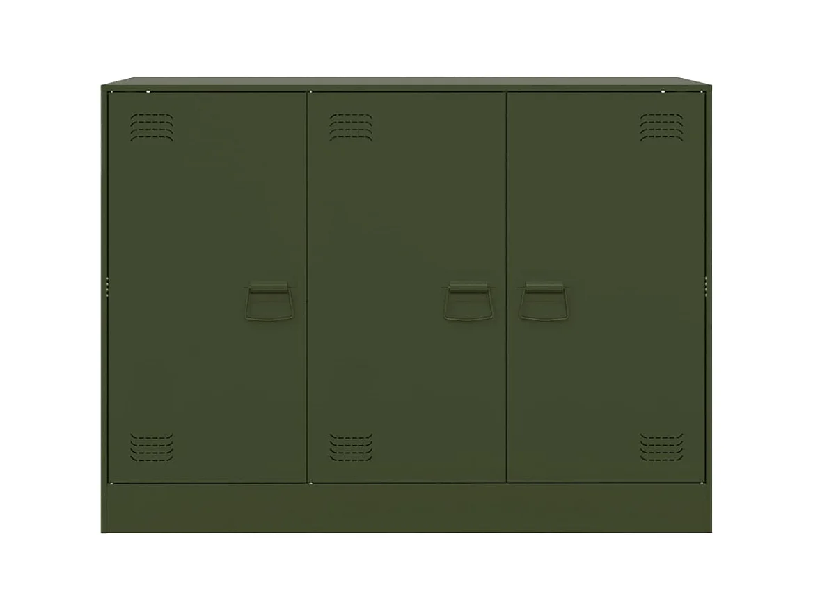 Aparador de acero verde oliva 99x39x73 cm