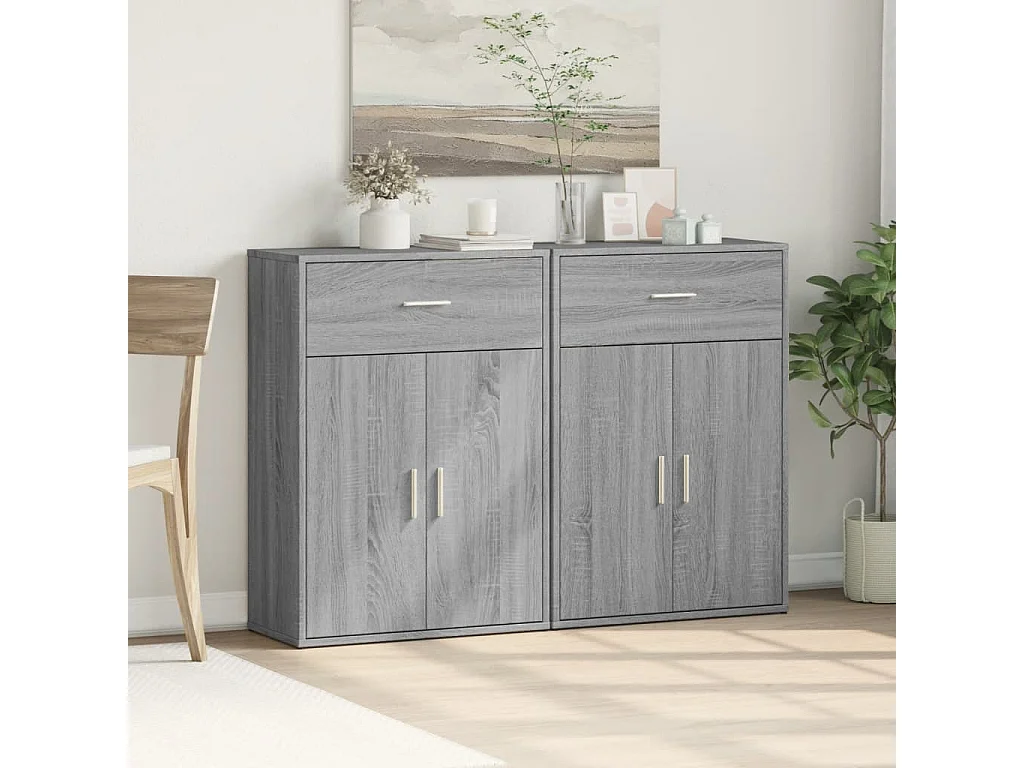 Sideboards 2 Stk. Grau Sonoma 60x30x84 cm Holzwerkstoff