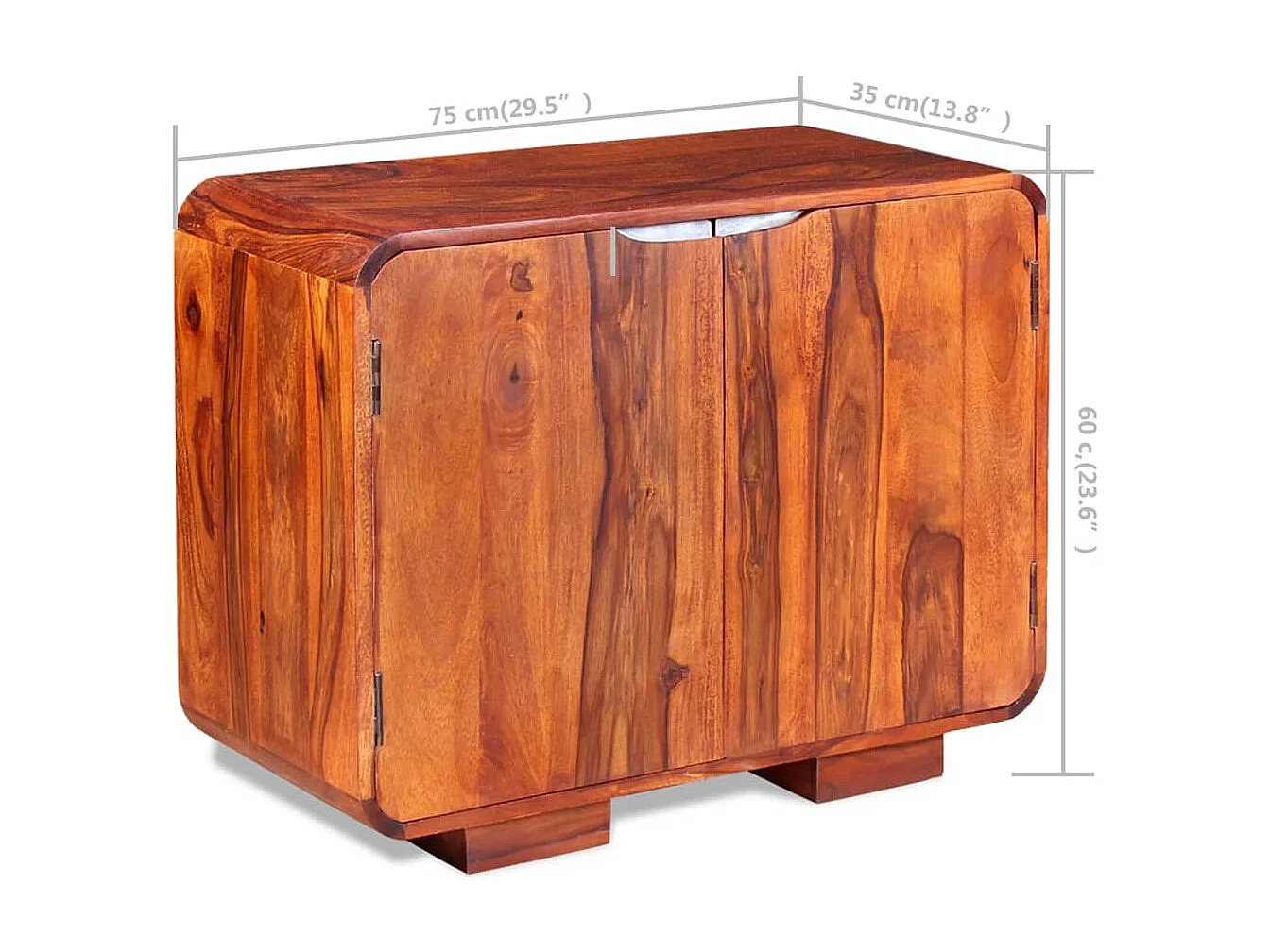 Aparador em madeira de sheesham maciça 75x35x60 cm