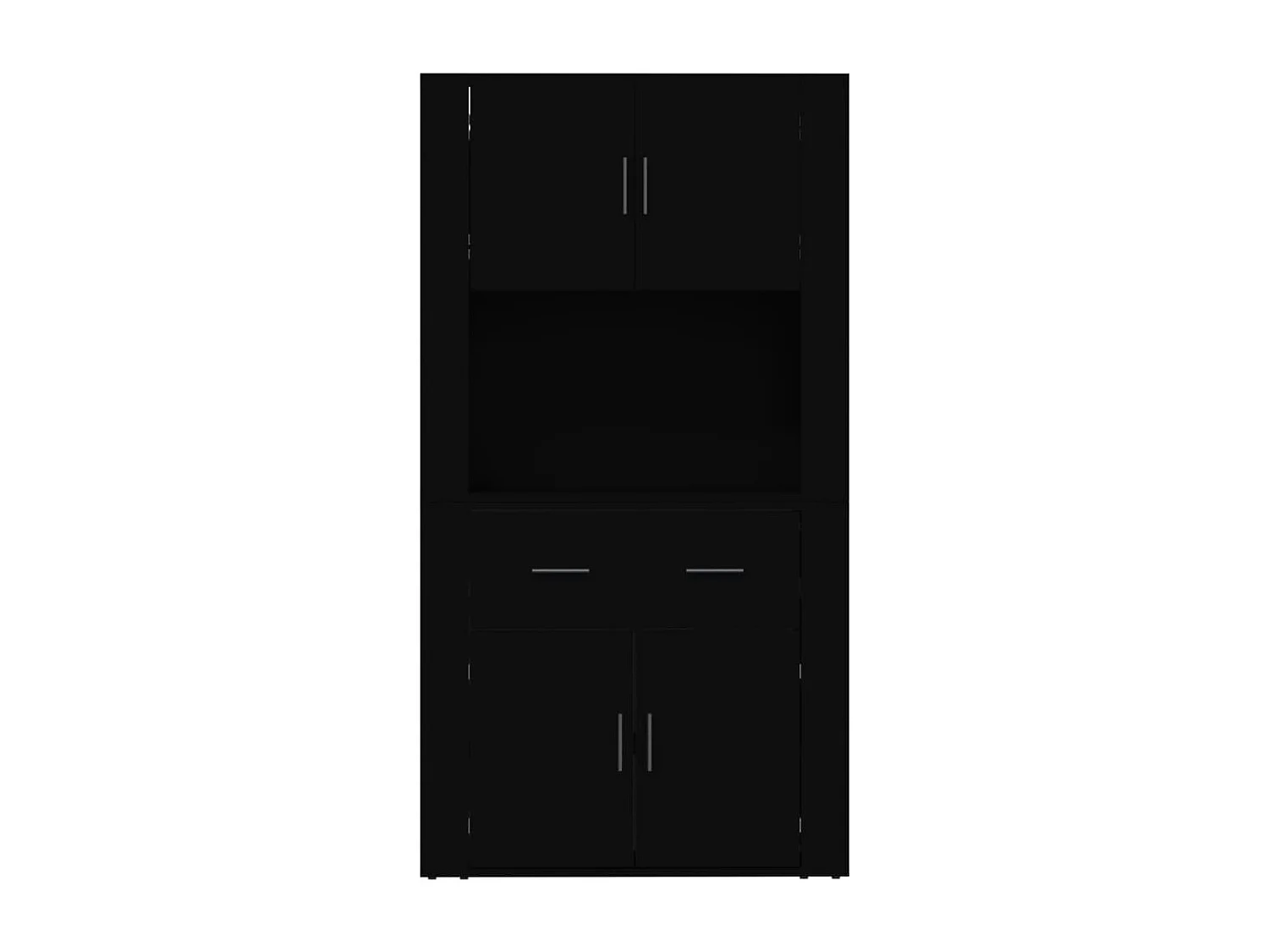Highboard Schwarz Holzwerkstoff