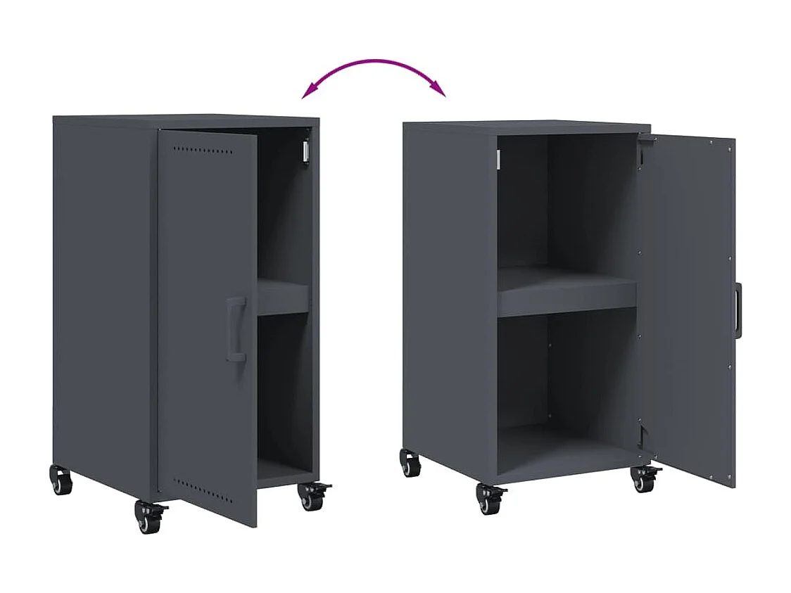 Buffet anthracite 36x39x72 cm acier