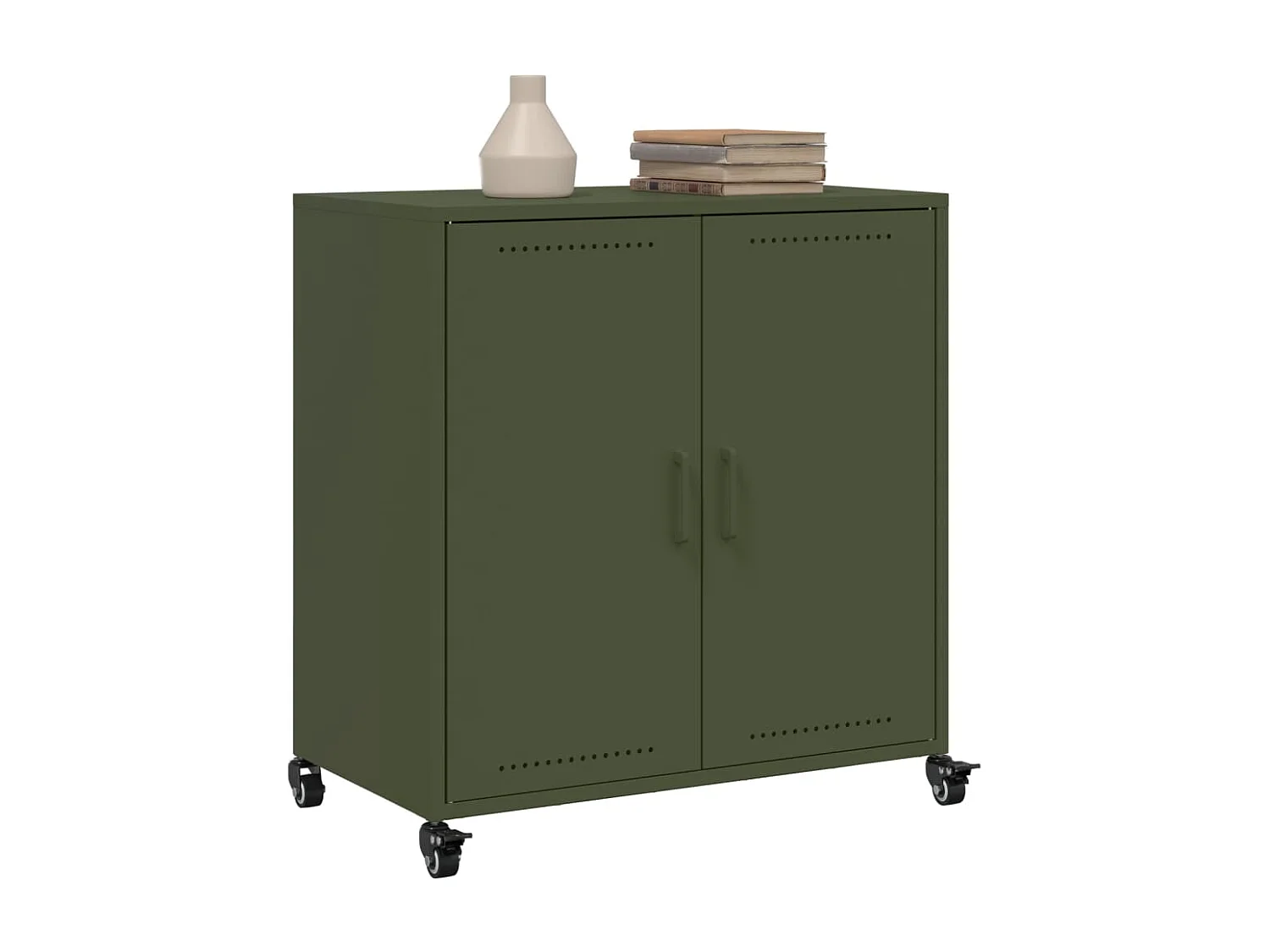 Aparador 68,5x39x72 cm aço verde-azeitona