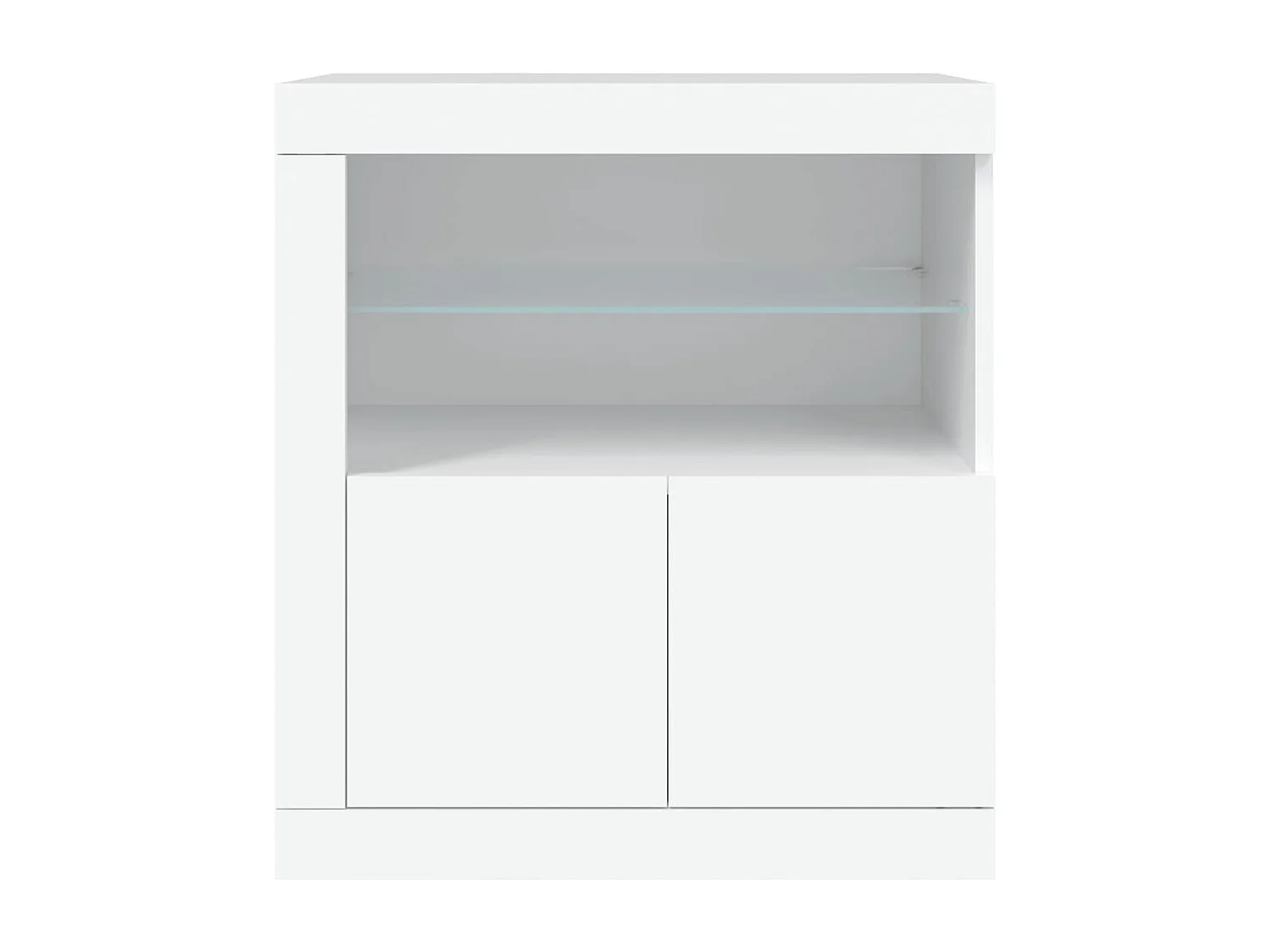 Credenza con Luci LED Bianca 60,5x37x67 cm