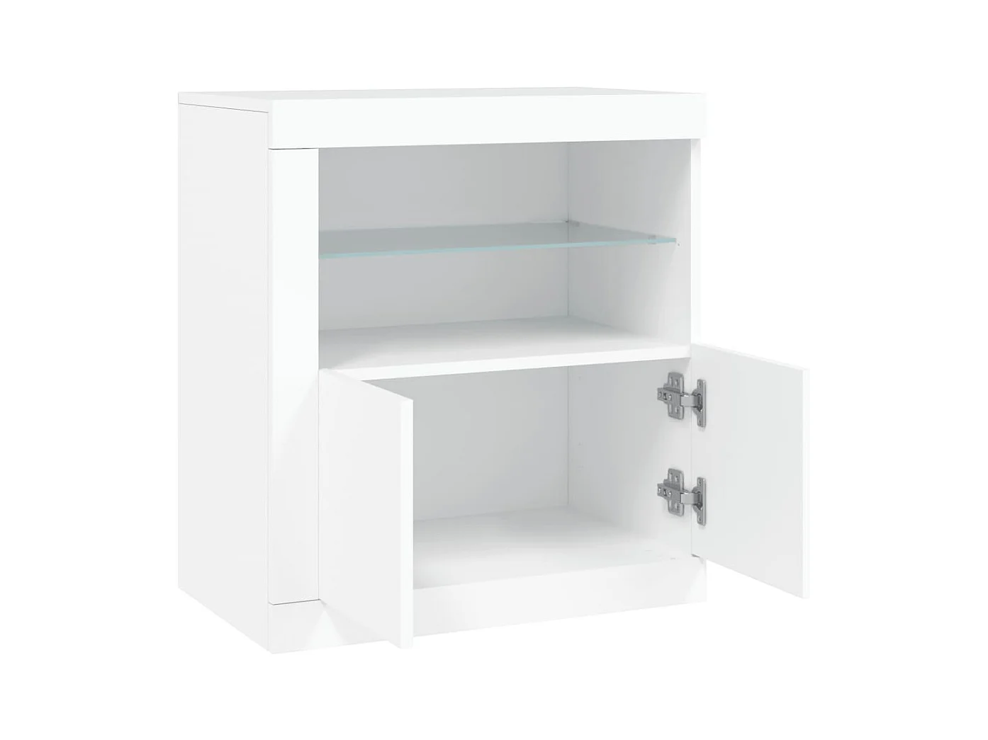 Credenza con Luci LED Bianca 60,5x37x67 cm