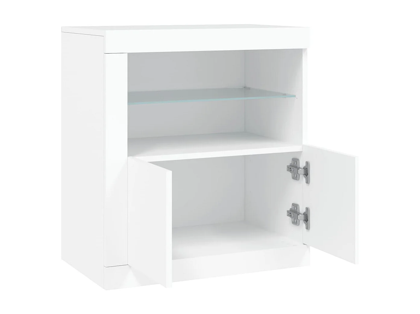 Credenza con Luci LED Bianca 60,5x37x67 cm