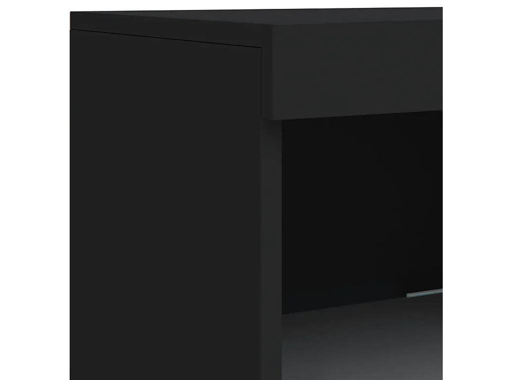 Sideboard mit LED-Leuchten Schwarz 162x37x100 cm