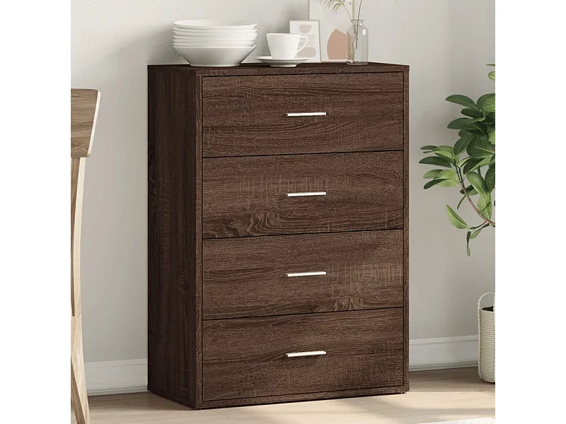 Buffet chêne marron 60x31x84 cm bois d'ingénierie