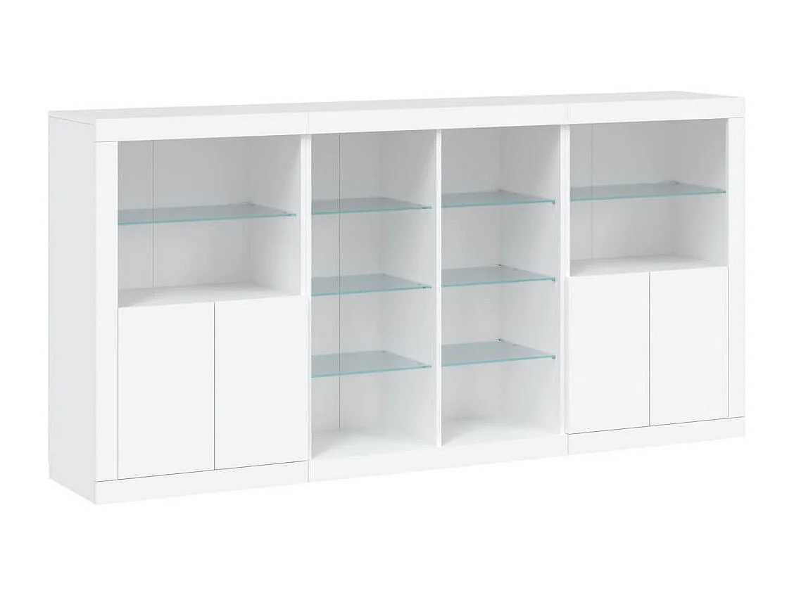 Buffet avec lumières LED blanc 202x37x100 cm