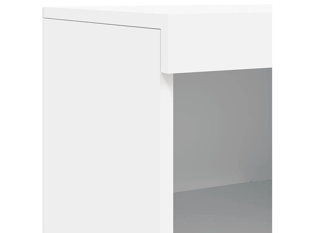 Credenza con Luci LED Bianca 202x37x100 cm