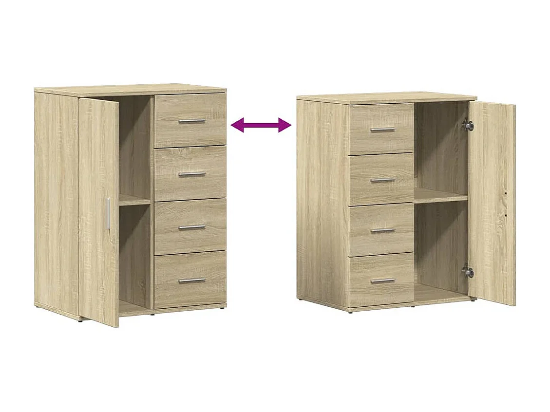 Buffet chêne sonoma 59x39x80 cm bois d'ingénierie