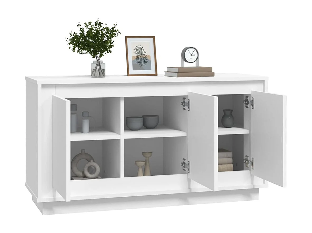 Buffet blanc 102x35x55 cm bois d'ingénierie