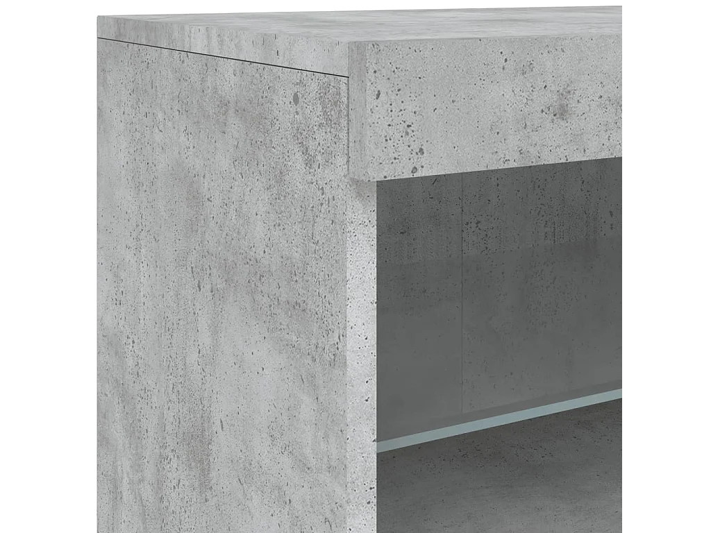 Sideboard mit LED-Leuchten Betongrau 123x37x67 cm