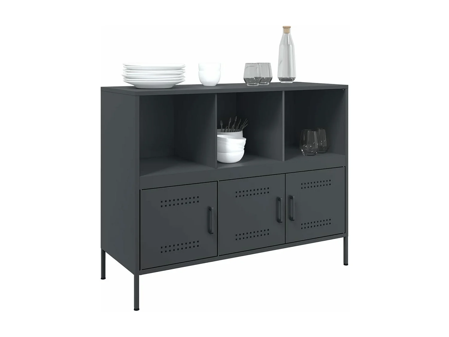 Buffet anthracite 100,5x39x79 cm acier