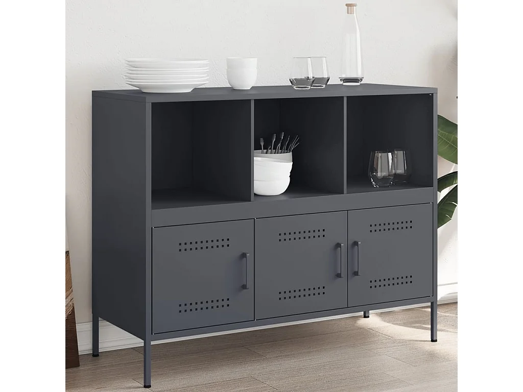 Sideboard Anthrazit 100,5x39x79 cm Stahl